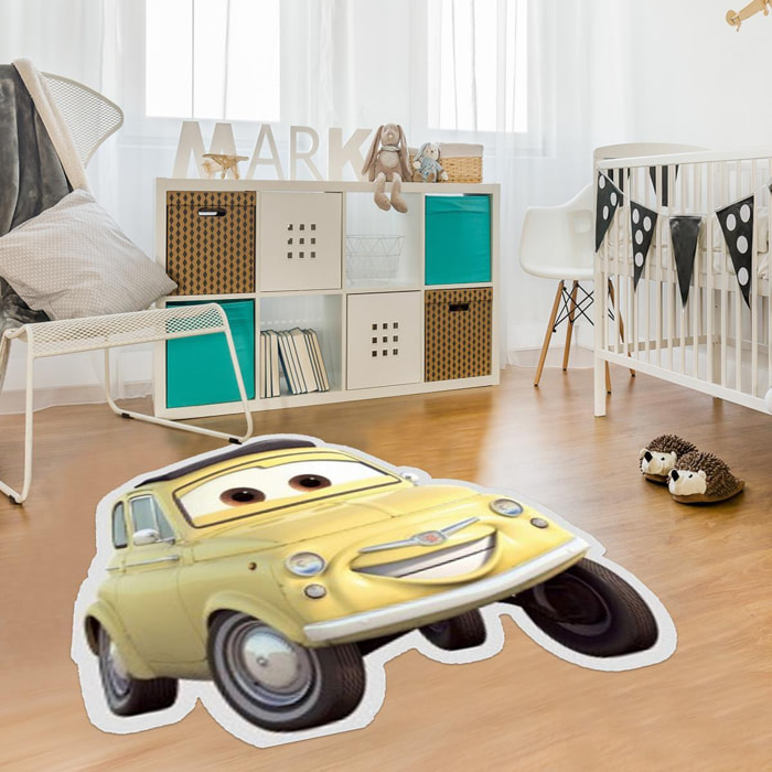 Tapis enfant 50x80 Lavable 30° SHEP CARS jaune