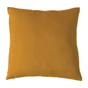 Coussin uni et déhoussable - Jaune moutarde