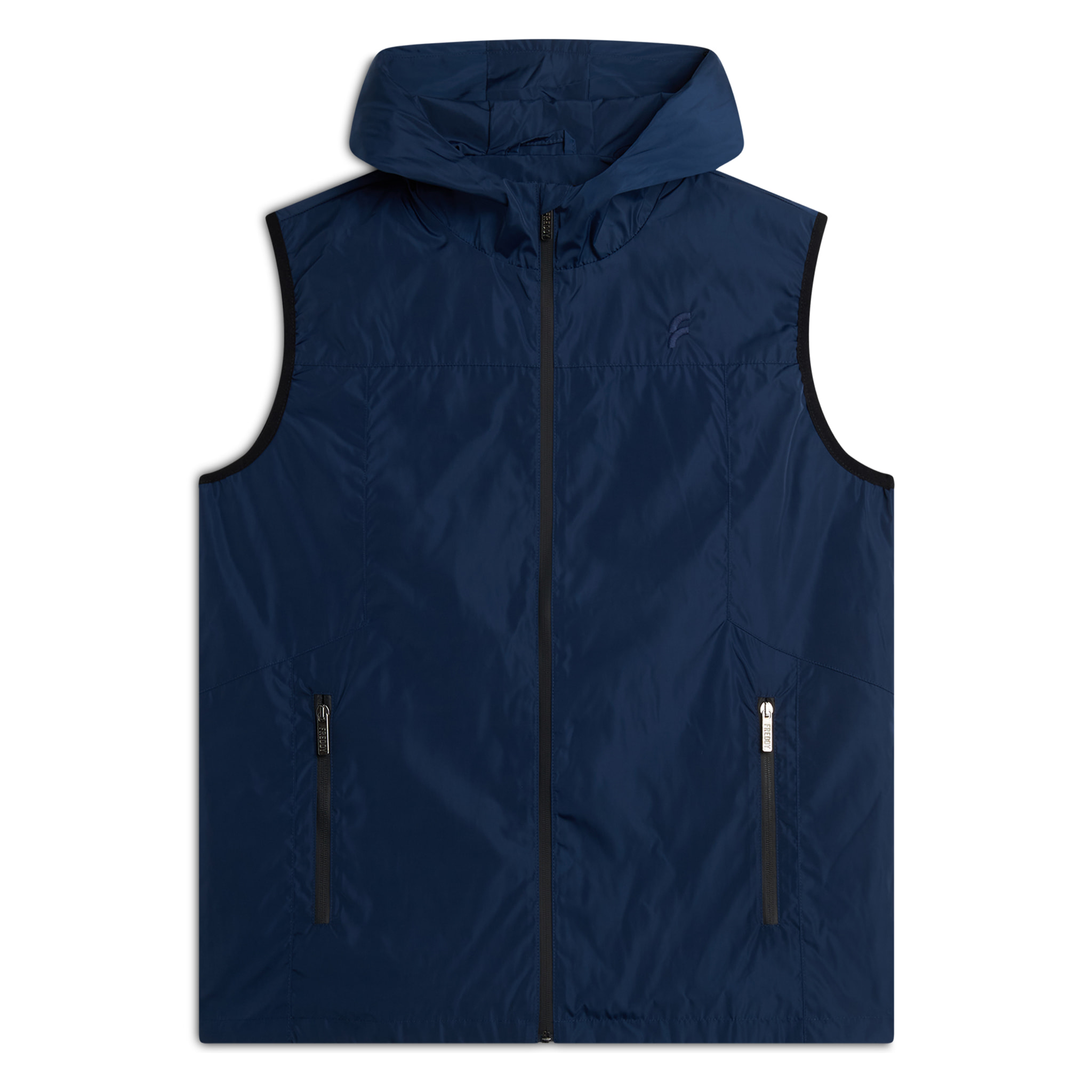 Gilet Uomo in Poliestere con Cappuccio e Full Zip