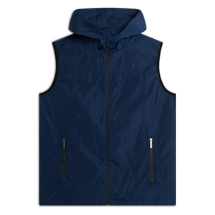 Gilet Uomo in Poliestere con Cappuccio e Full Zip