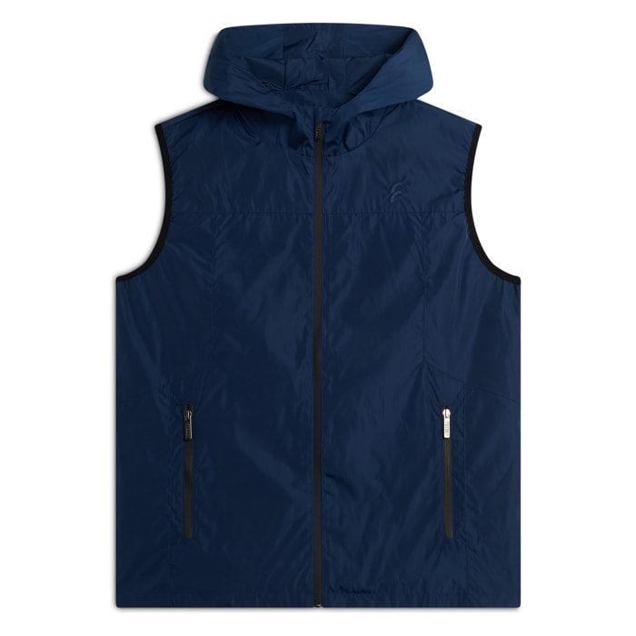 Gilet Uomo in Poliestere con Cappuccio e Full Zip