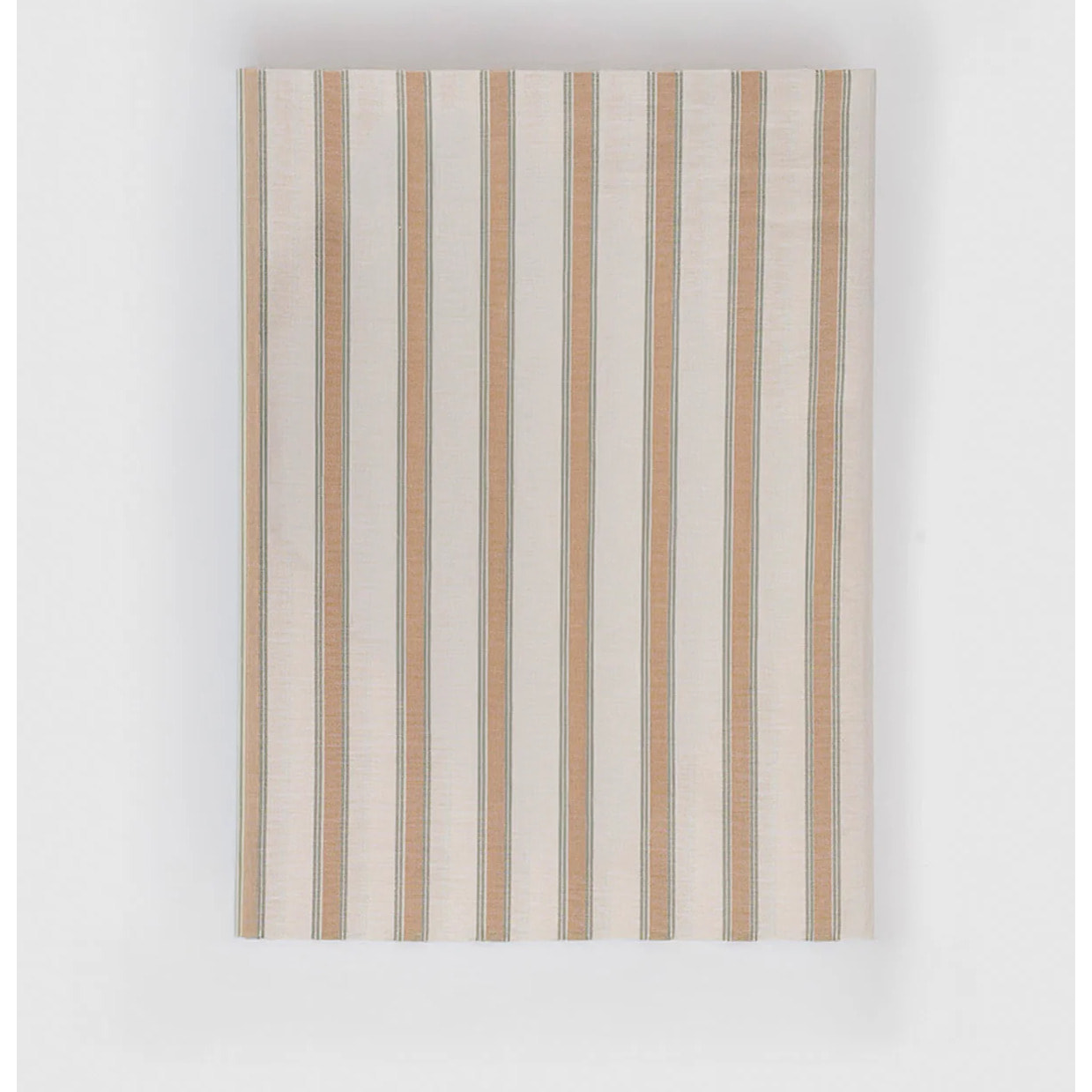Juego de sábanas de algodón raya sit beige/verde