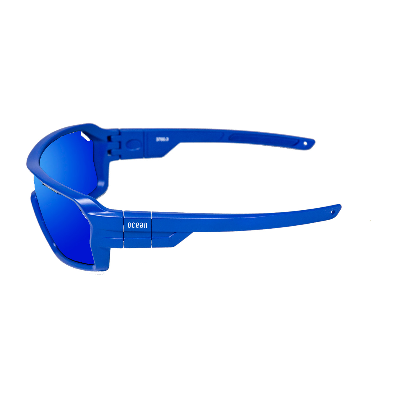 Gafas de deportes acuáticos OCEAN CHAMELEON - Azul mate / Revo azul con plaquetas puntas y espuma azules con correa azul