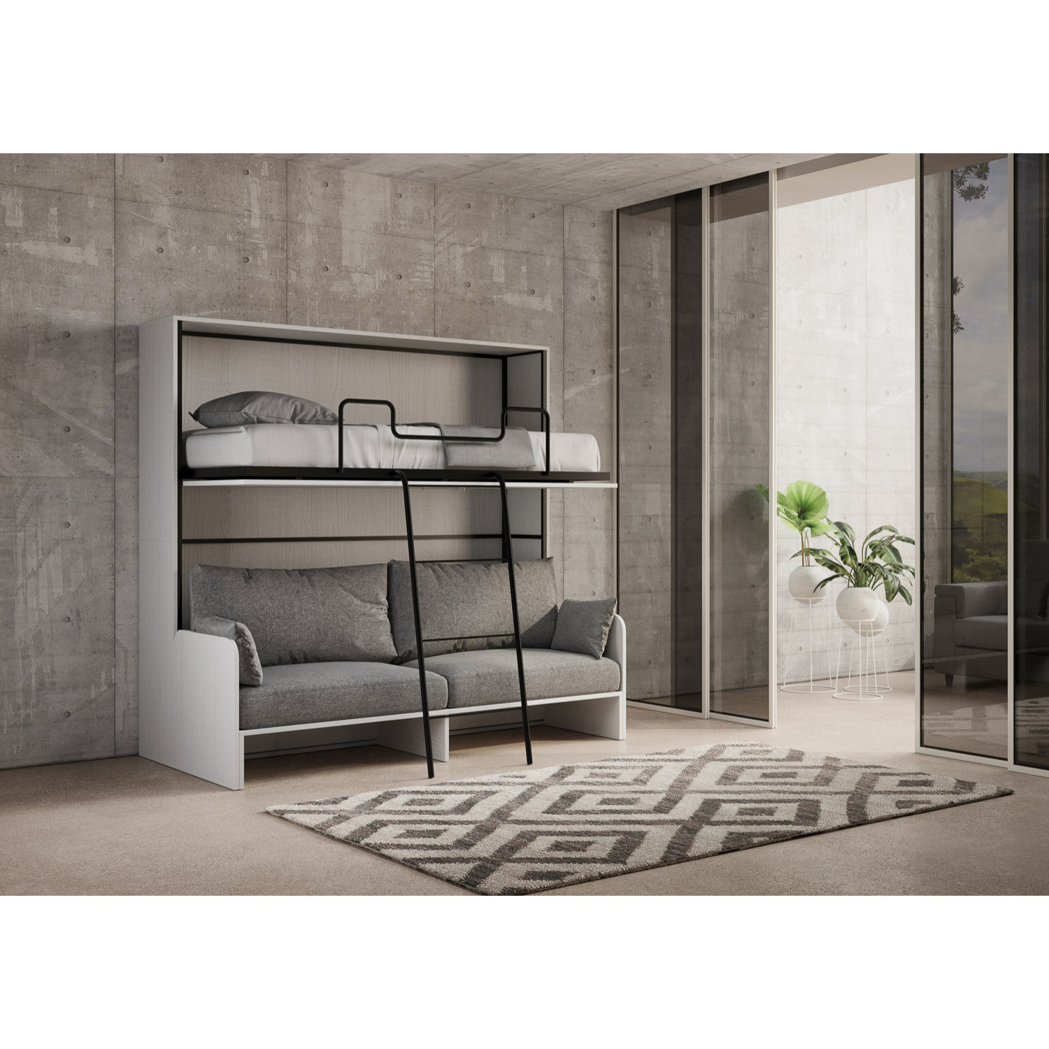 Litera abatible horizontal Kando Sofà Fresno Blanco -ALESSIA 20