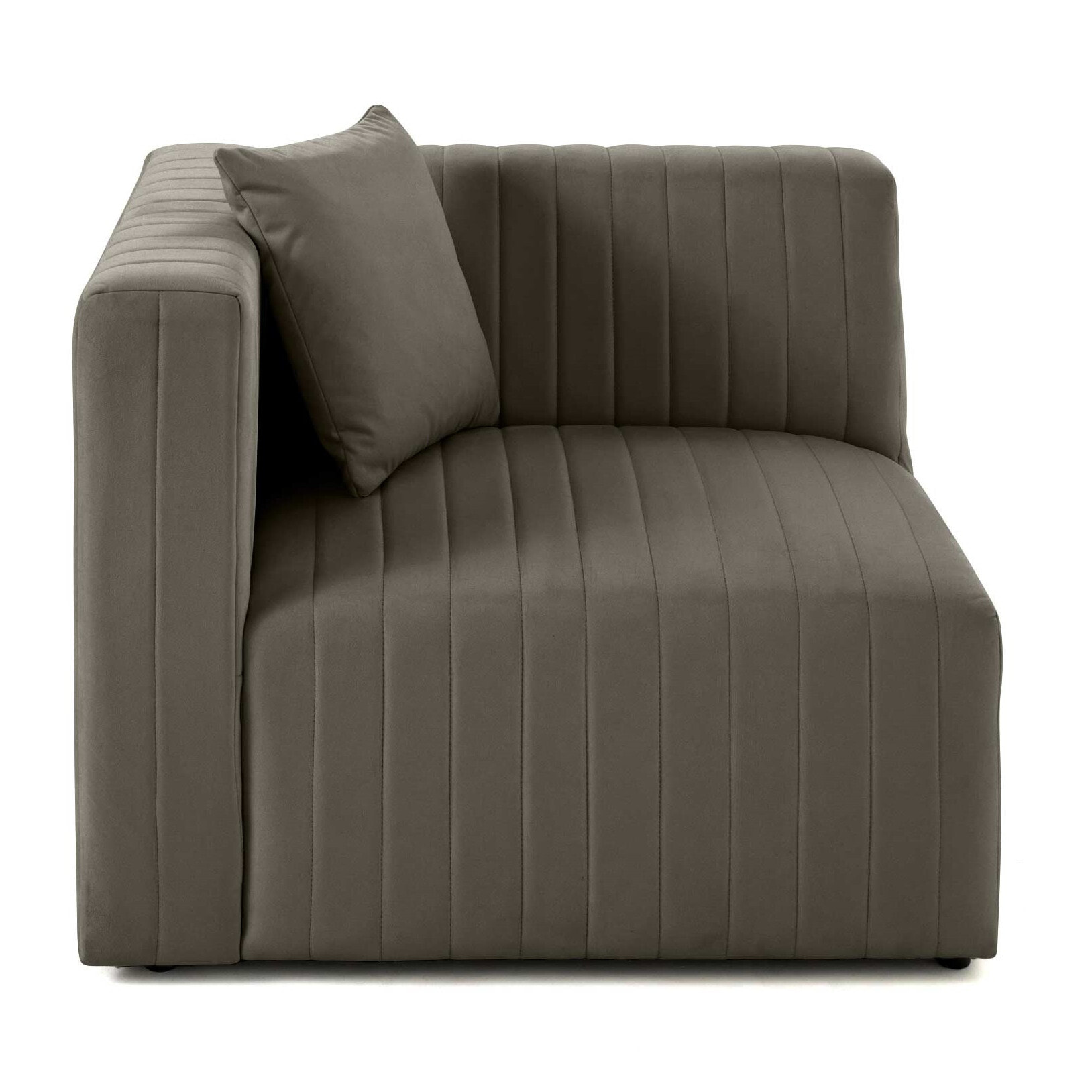 Nova - module d'assise gauche - en velours - Gris