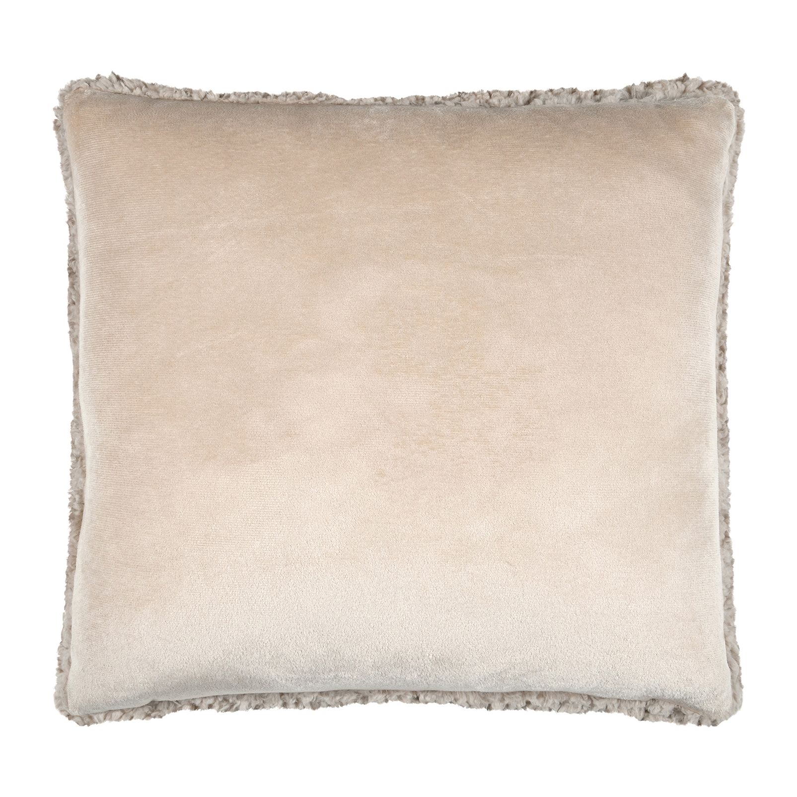 Coussin carré moelleux imitation fourrure - Taupe