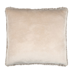 Coussin carré moelleux imitation fourrure - Taupe