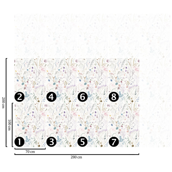 Carta da parati Fiori colori pastello con Peonie