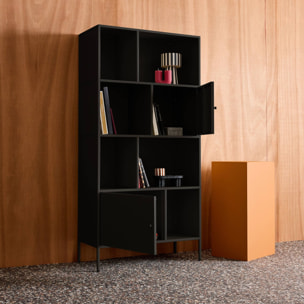 Buffet, meuble de rangement industriel métal 8 compartiments OKLAHOMA