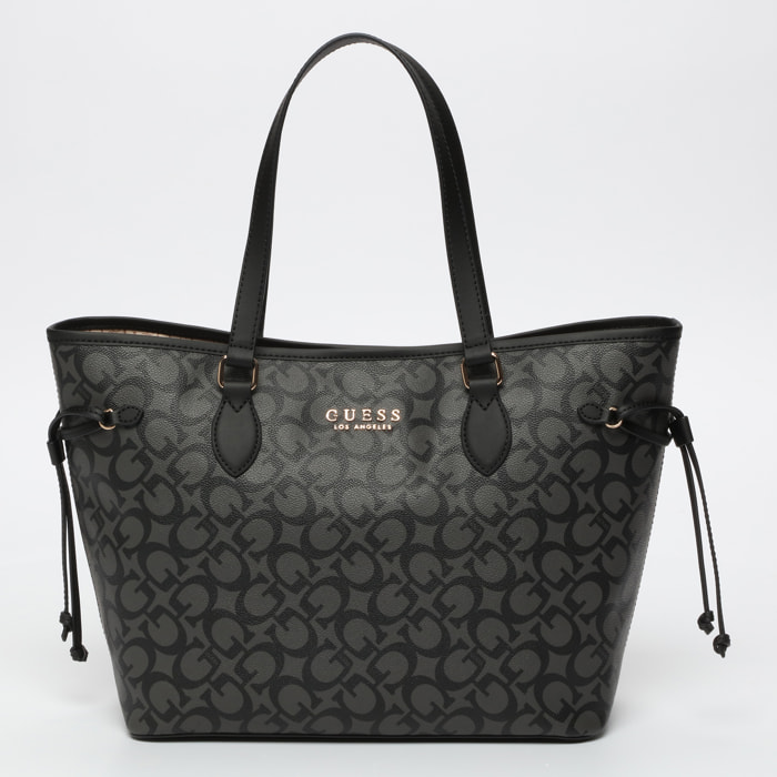 Bolso shopper - estampada - logo en relieve - negro