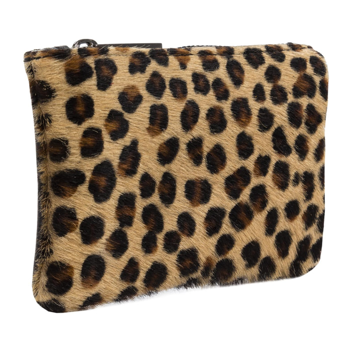 Leonilda Portafoglio Donna Donna Vera Pelle Sauvage Cavallino Leopardo pq