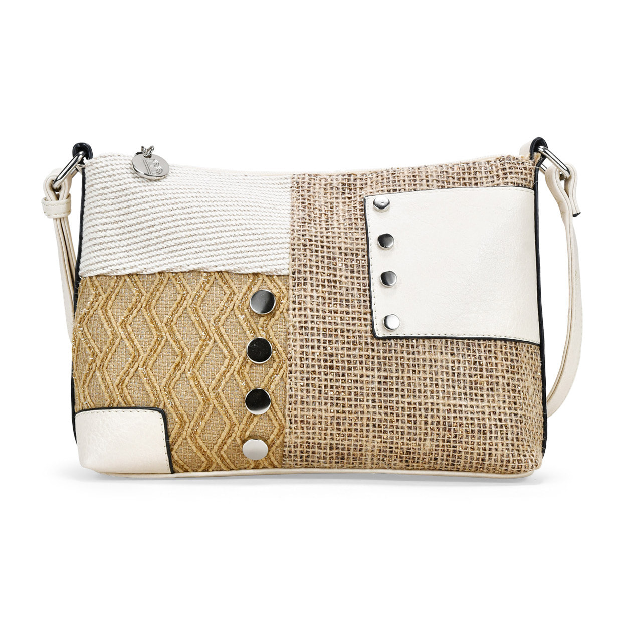 Bolso bandolera tostado con tachuelas