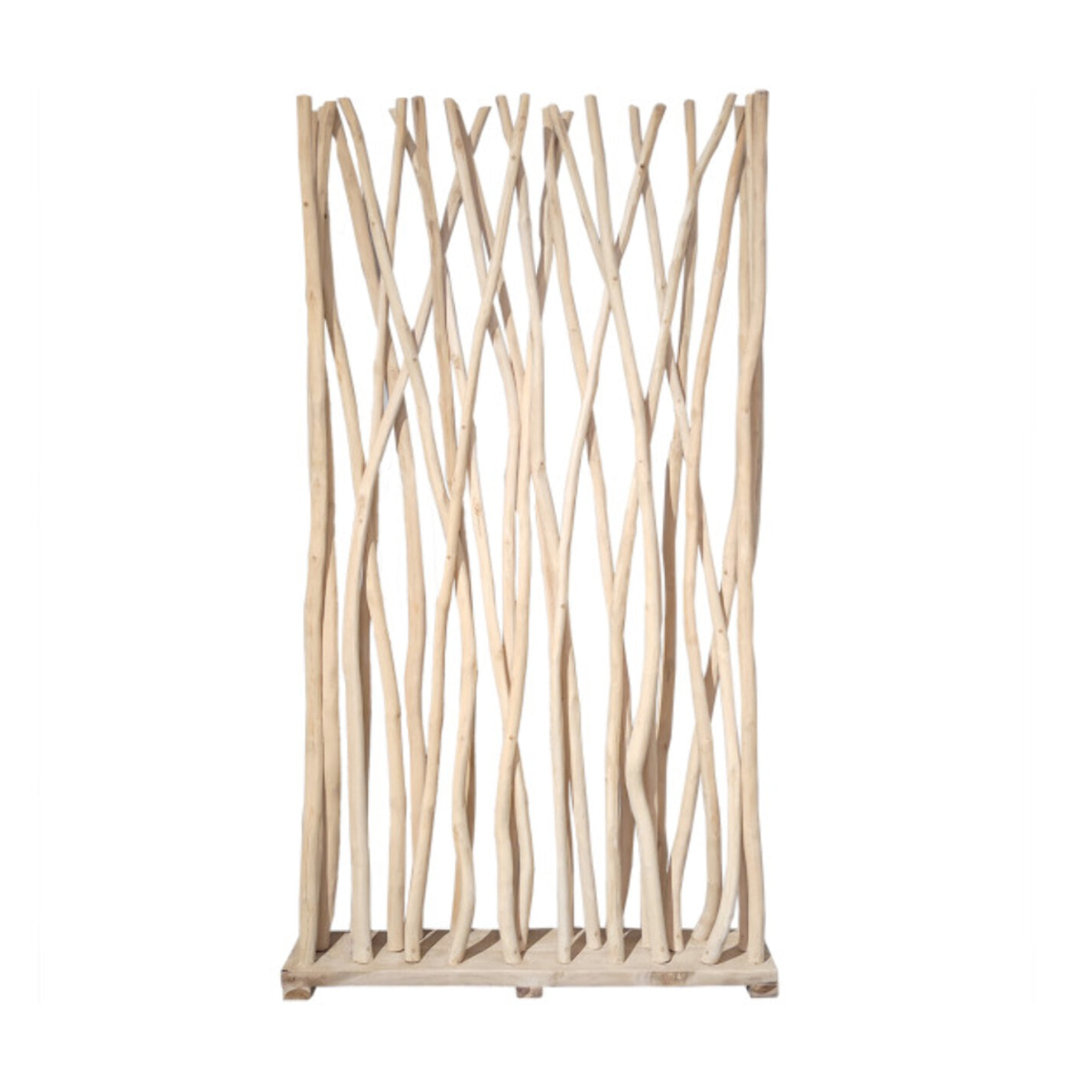 Paravent en bois de teck blanchi H180 cm - JESSIE