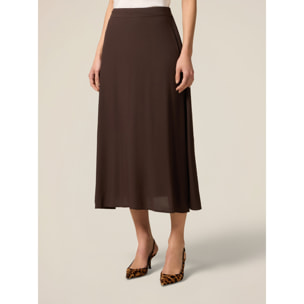 Oltre - Falda línea A de viscosa - Marrón