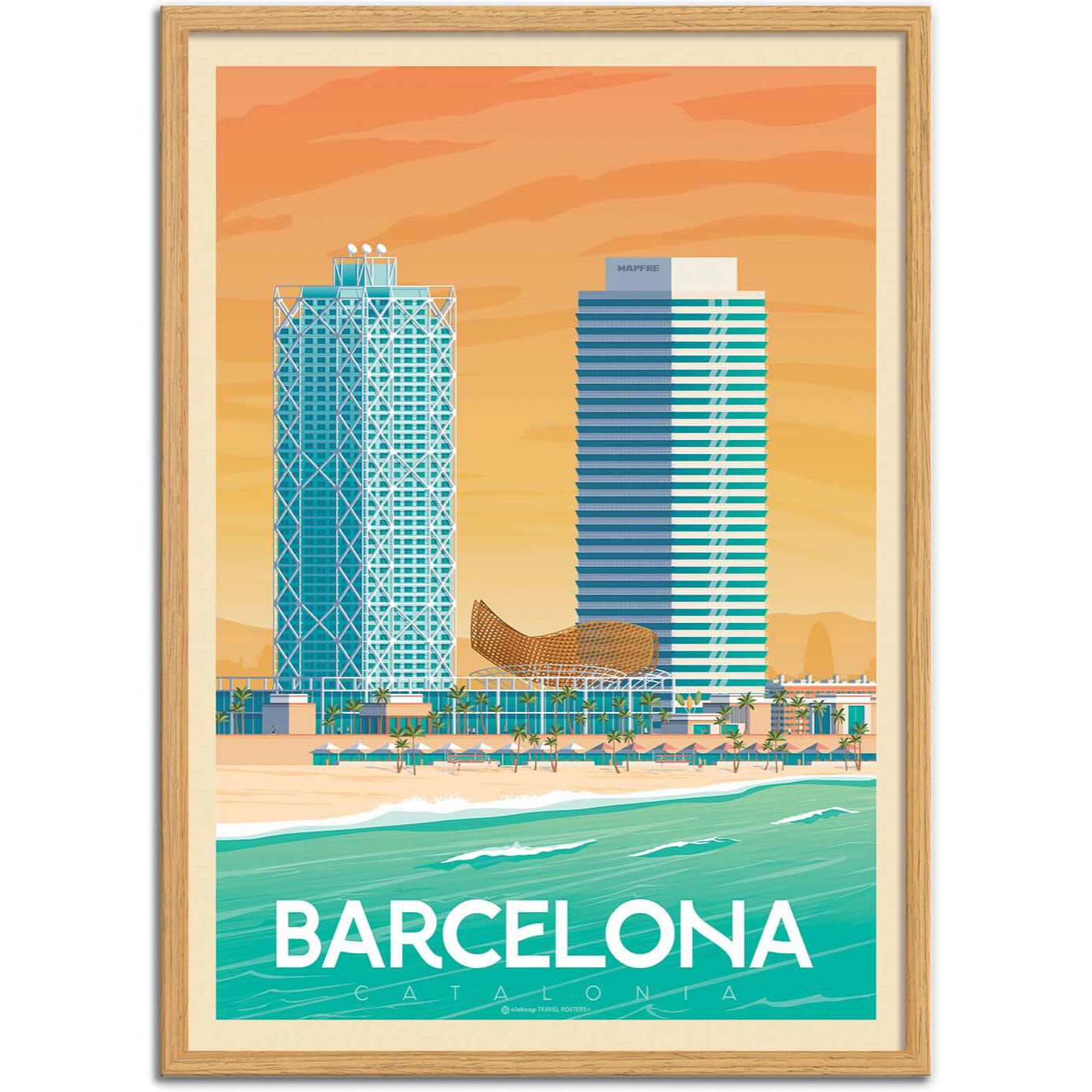 Affiche - Barcelona - Olahoop Travel Posters