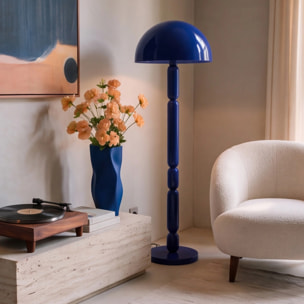 Lampadaire en bois et métal bleu foncé - Romy