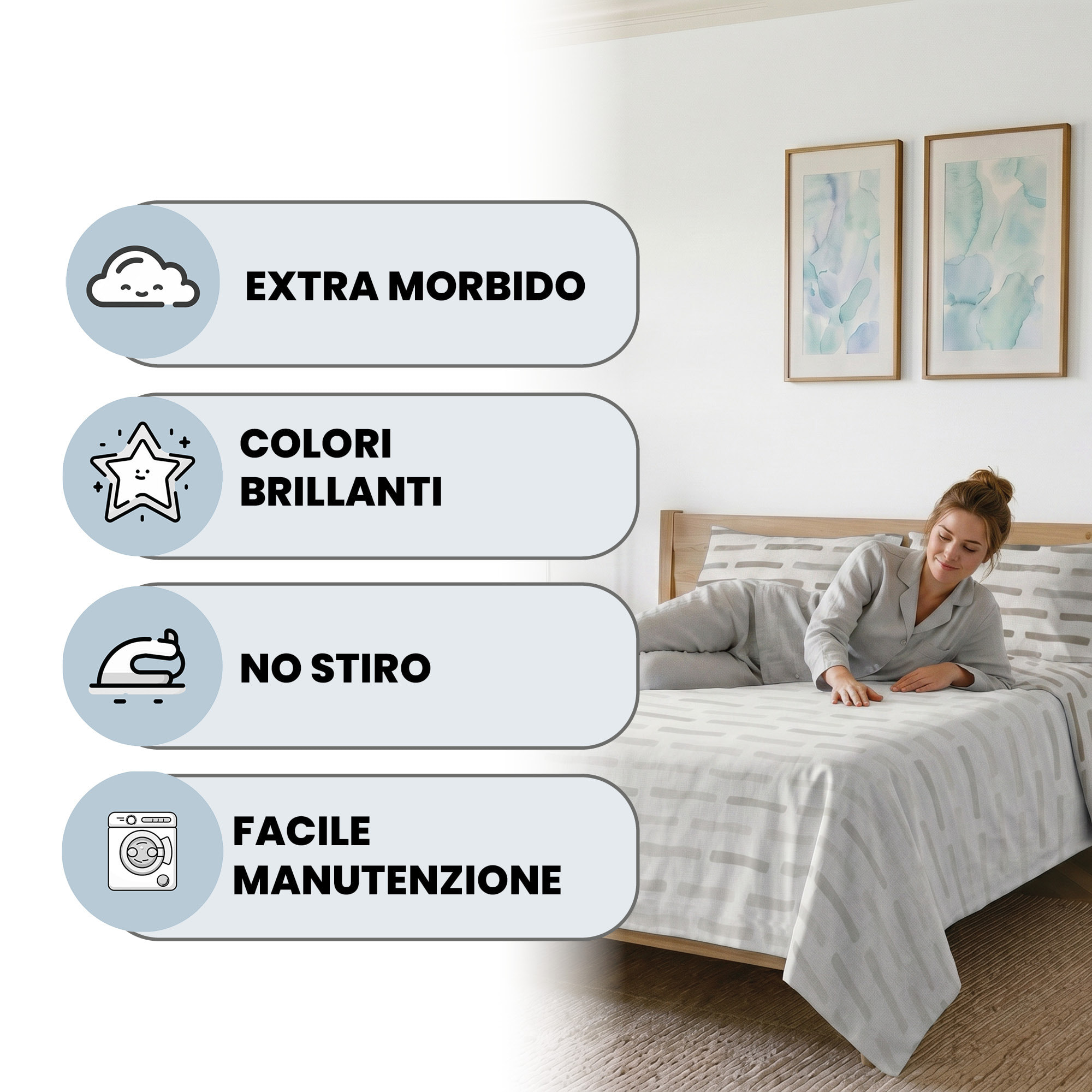 COMPLETO MATRIMONIALE KARMA - 100% Microfibra