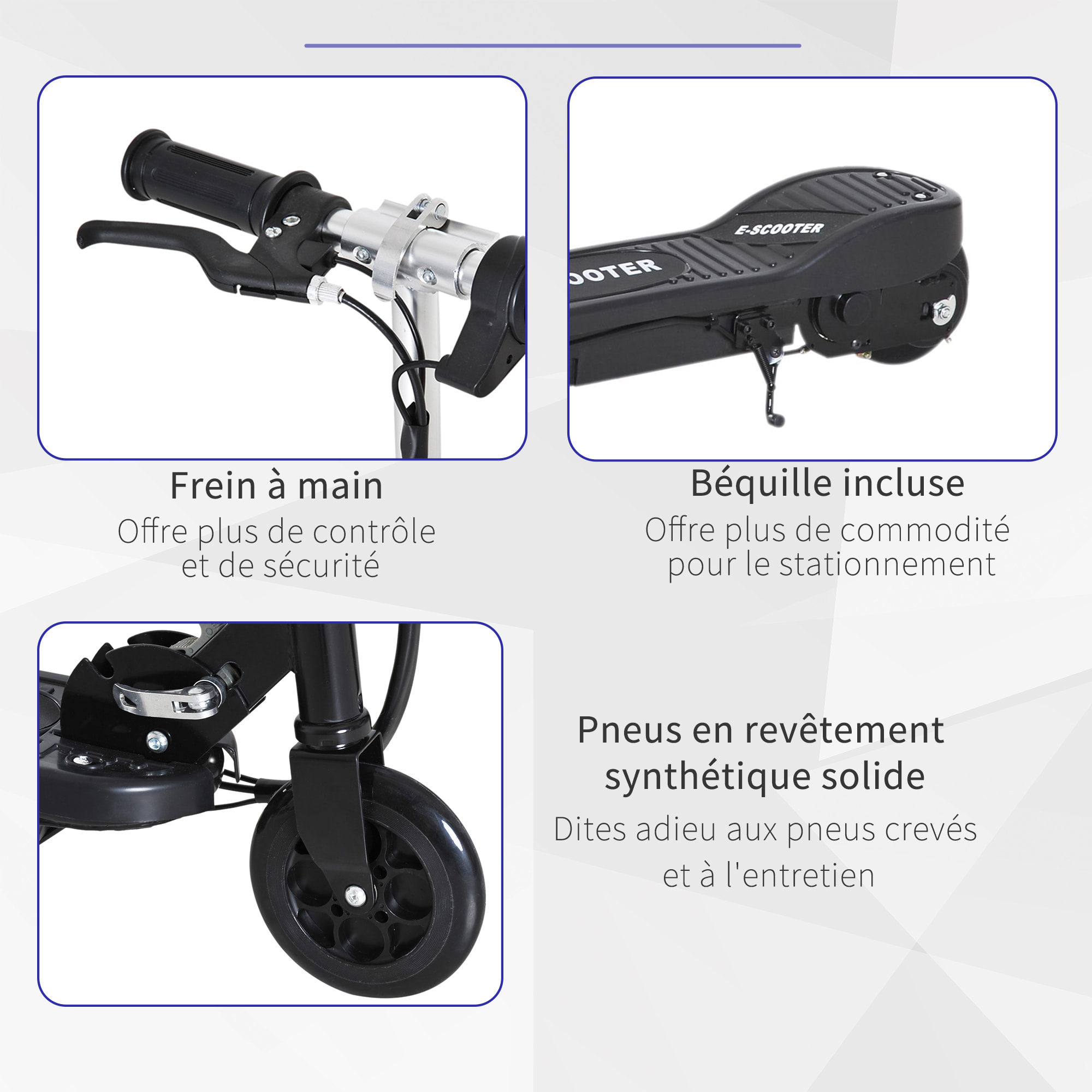Trottinette électrique pliable enfant 7-14 ans - hauteur réglable - 120W 24V max. 12 Km/h - métal PP noir