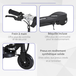 Trottinette électrique pliable enfant 7-14 ans - hauteur réglable - 120W 24V max. 12 Km/h - métal PP noir