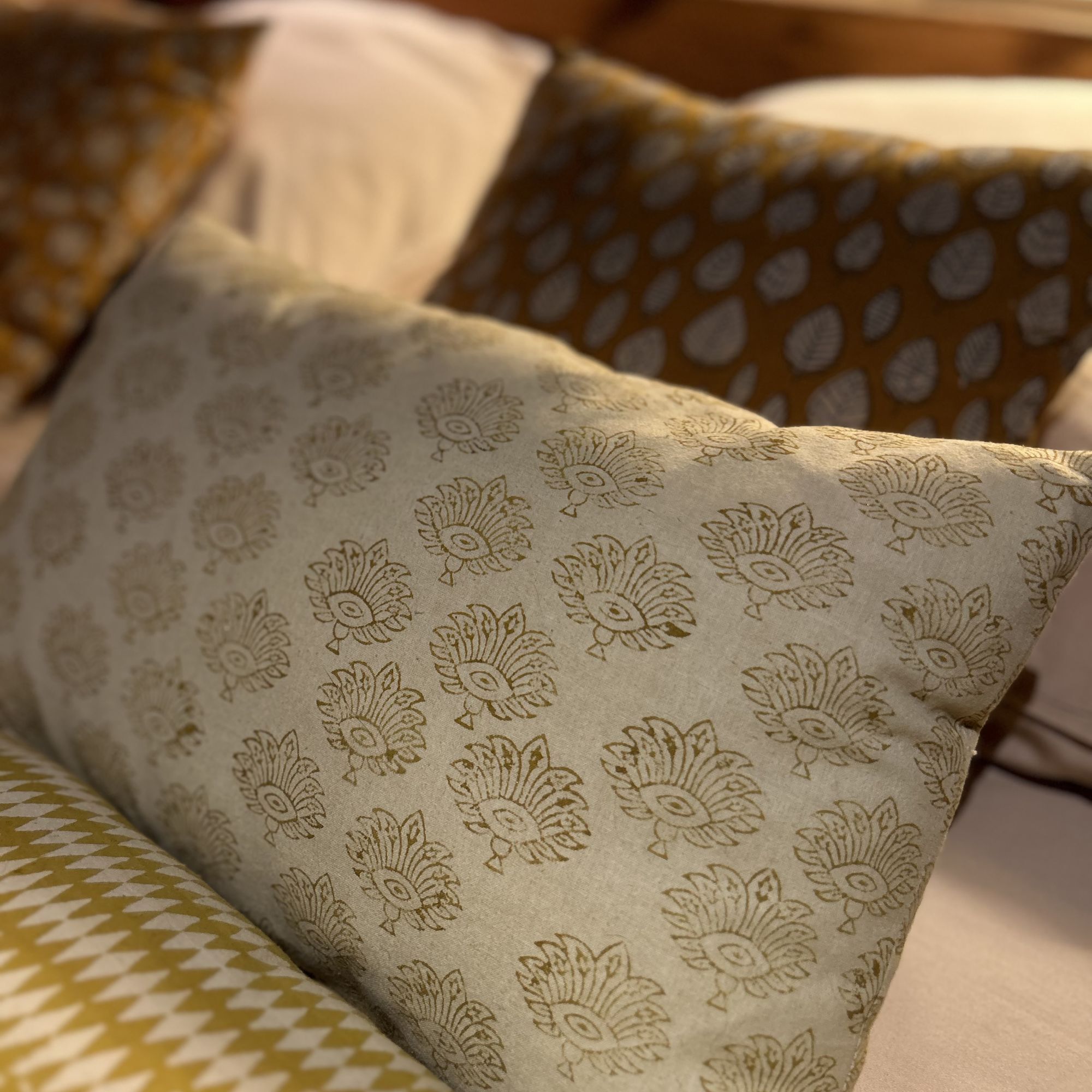 Coussin en coton beige 30x50cm KOCHI