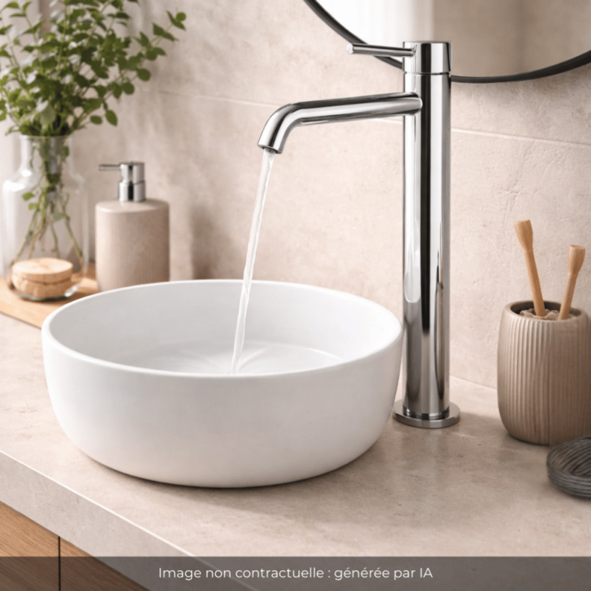 Mitigeur lavabo bec haut PAINI Cox Slim chromé avec vidage clic-clac