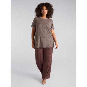 Fiorella Rubino - Camiseta maxi estampado animal - Marrón