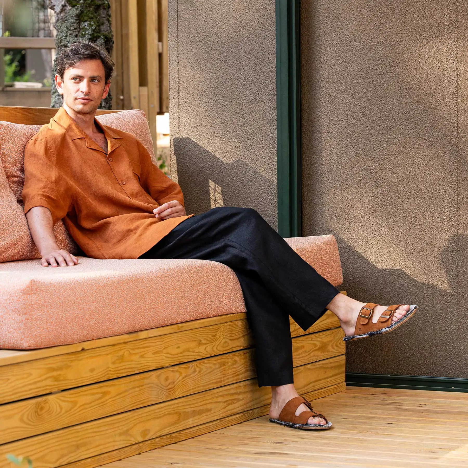 Sandalias N598 NOBUCK LAVADO DENIM/ RECYCLUS UNISEX color Denim