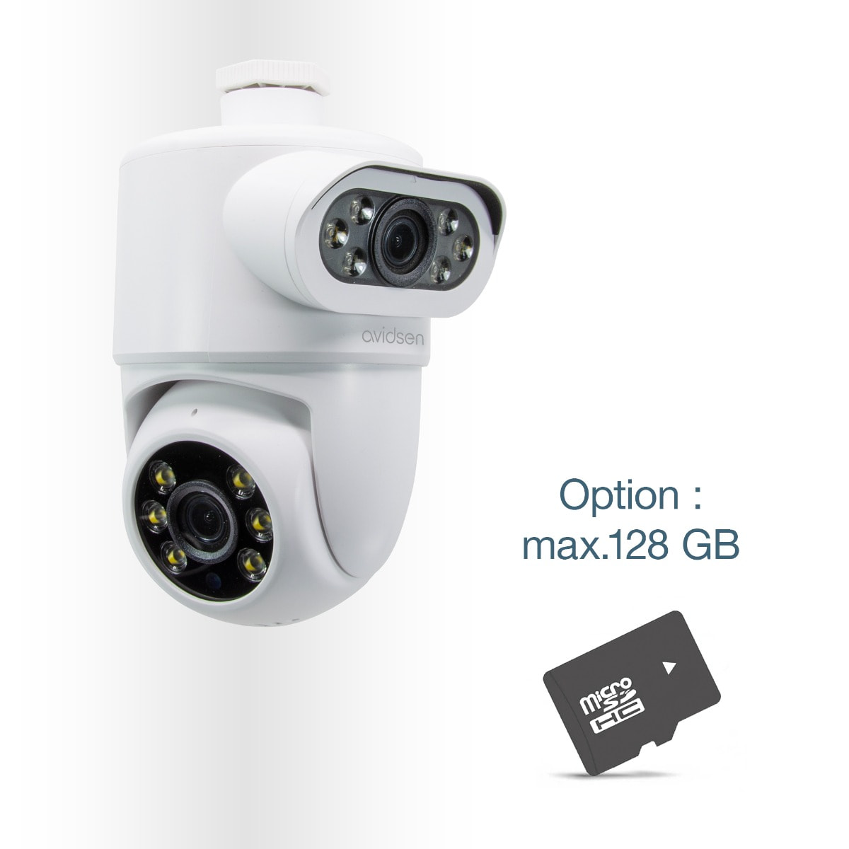 Lot de 2 caméras IP connectées extérieures motorisées 2K avec double objectif HomeCam Dual PTZ