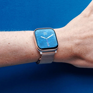 Montre connectée ECHO Rainbow Nano Or Rose Silicone + Milanais