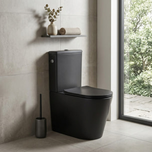 Brevis WC à poser sans bride + abattant softclose, noir mat (SATBRE031RREXVPBKM)