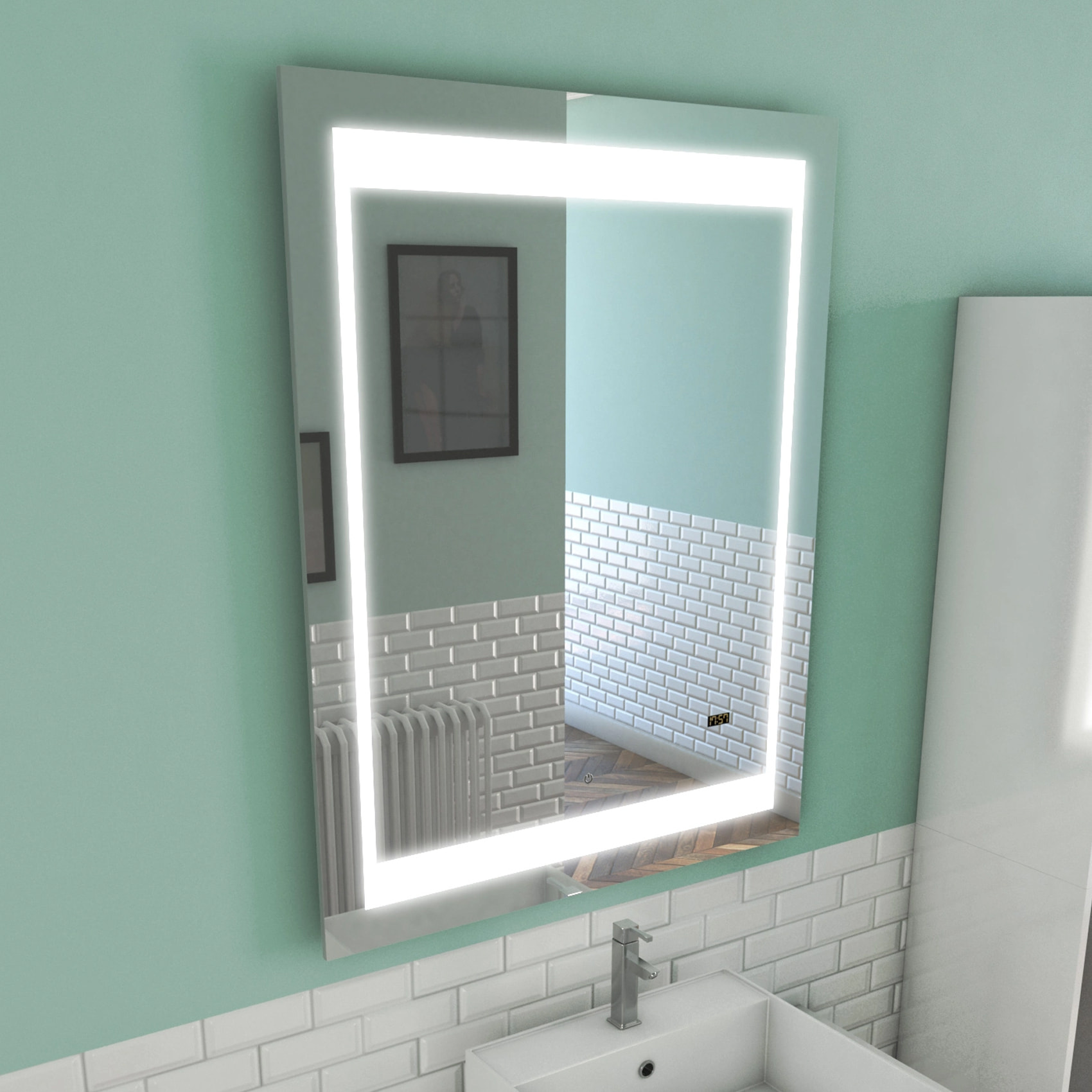 Miroir Led Silver Futura - Gris clair