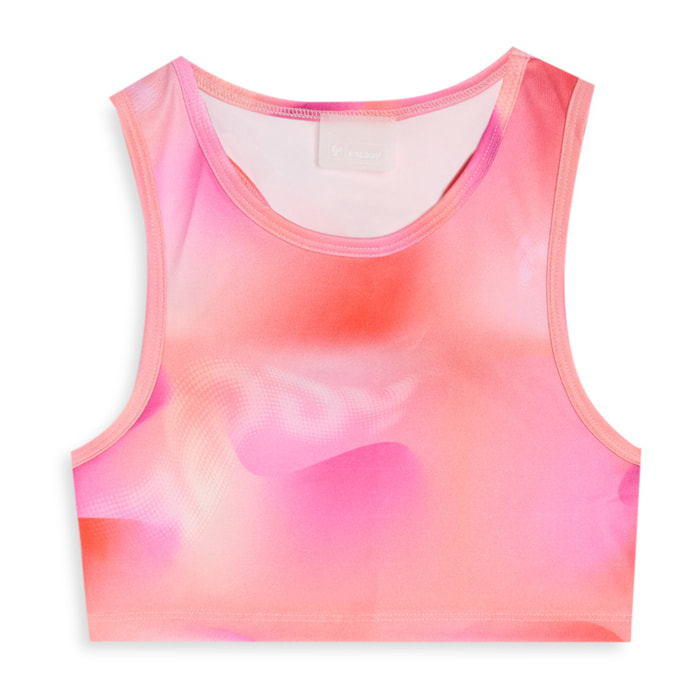 Top Bambina in Tessuto Tecnico Rosa Arancio