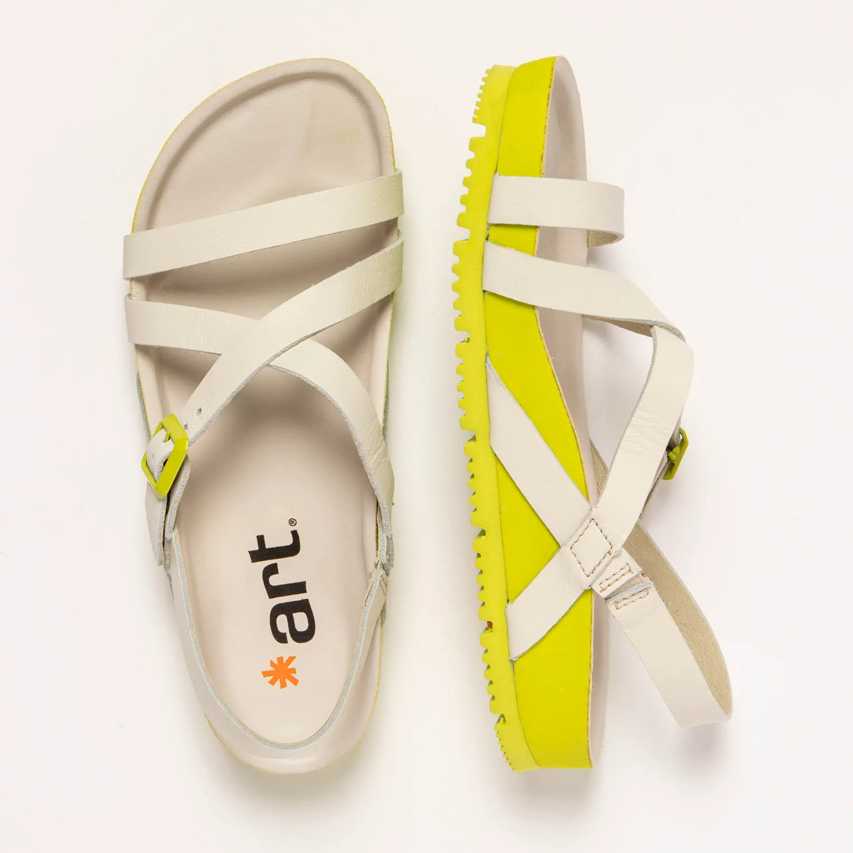 Sandalias 1619 NAPPA CREAM-PISTACHO /BURDEOS color Cream-pistacho