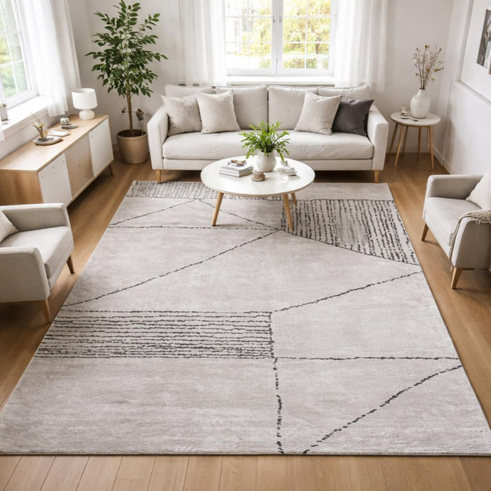 Tapis tufté à la main aux motifs géométriques