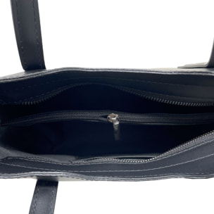 Chicca Borse - Borsa a Mano Donna in Vera Pelle - Colore Nero