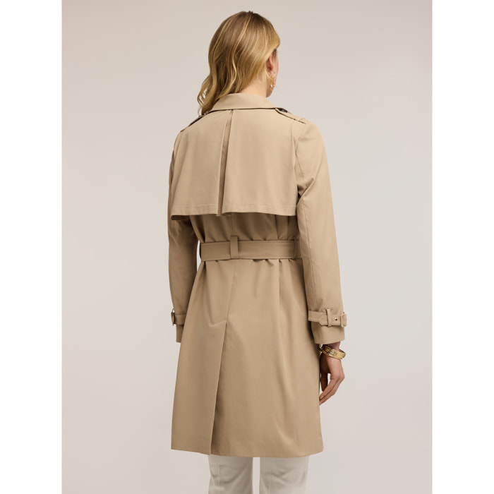 Motivi - Trench doppiopetto in taffetà - Beige