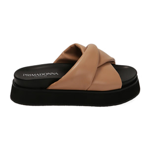 Ciabatte camel, zeppa 3 cm