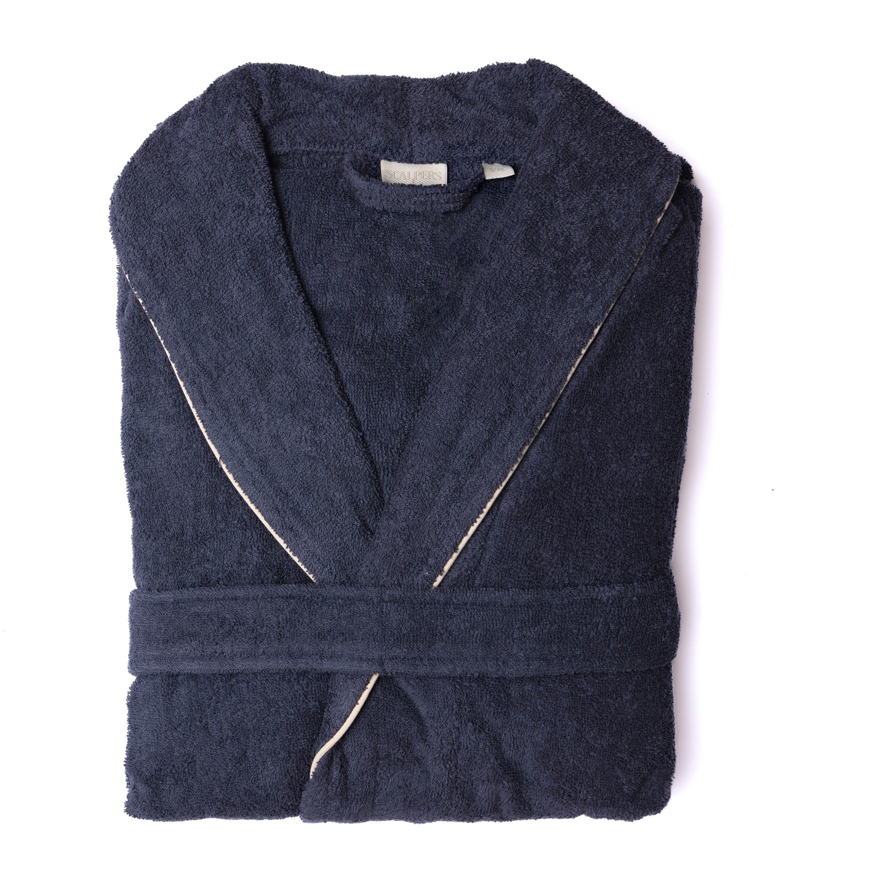 Scalpers Albornoz liso con ribete y detalle bordado azul marino