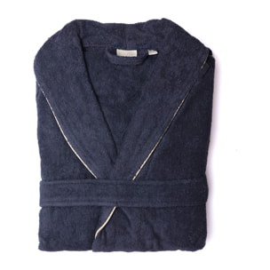 Scalpers Albornoz liso con ribete y detalle bordado azul marino