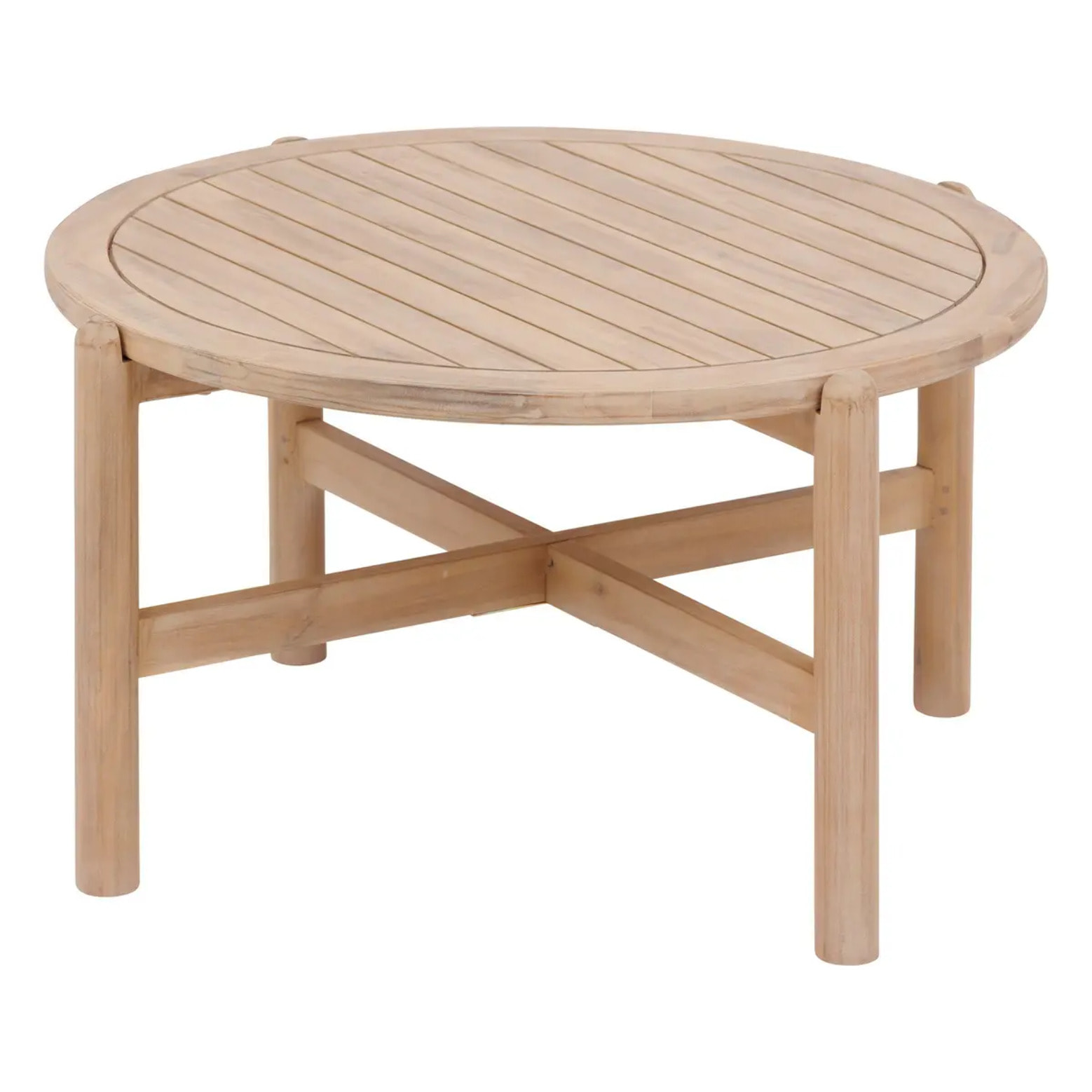 Table basse de jardin ronde "Deona" 80x48cm en acacia