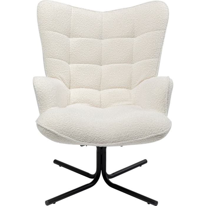 Fauteuil pivotant Oscar Boucle crème Kare Design