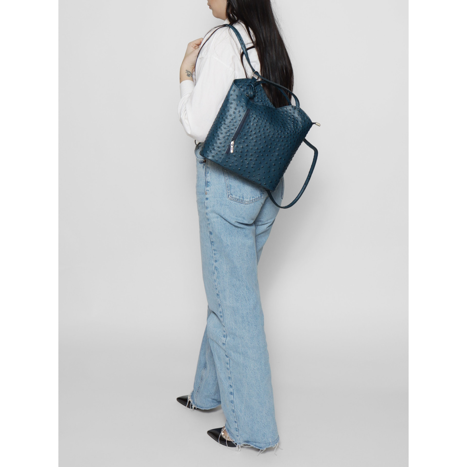 Zaino da donna in vera pelle - Modello Charlotte - 28.0 x 25.0 x 9.0 cm