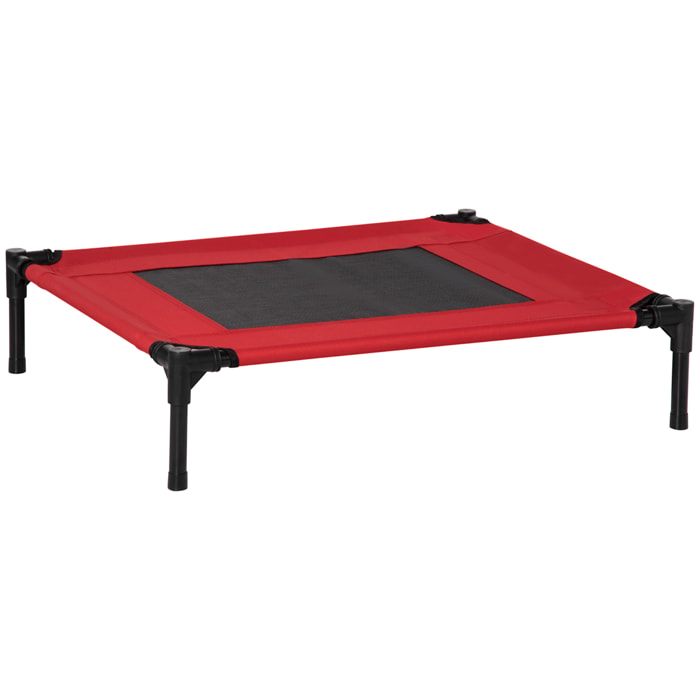 Cama para Mascotas de Metal Oxford 76x61x18 cm Rojo y Negro