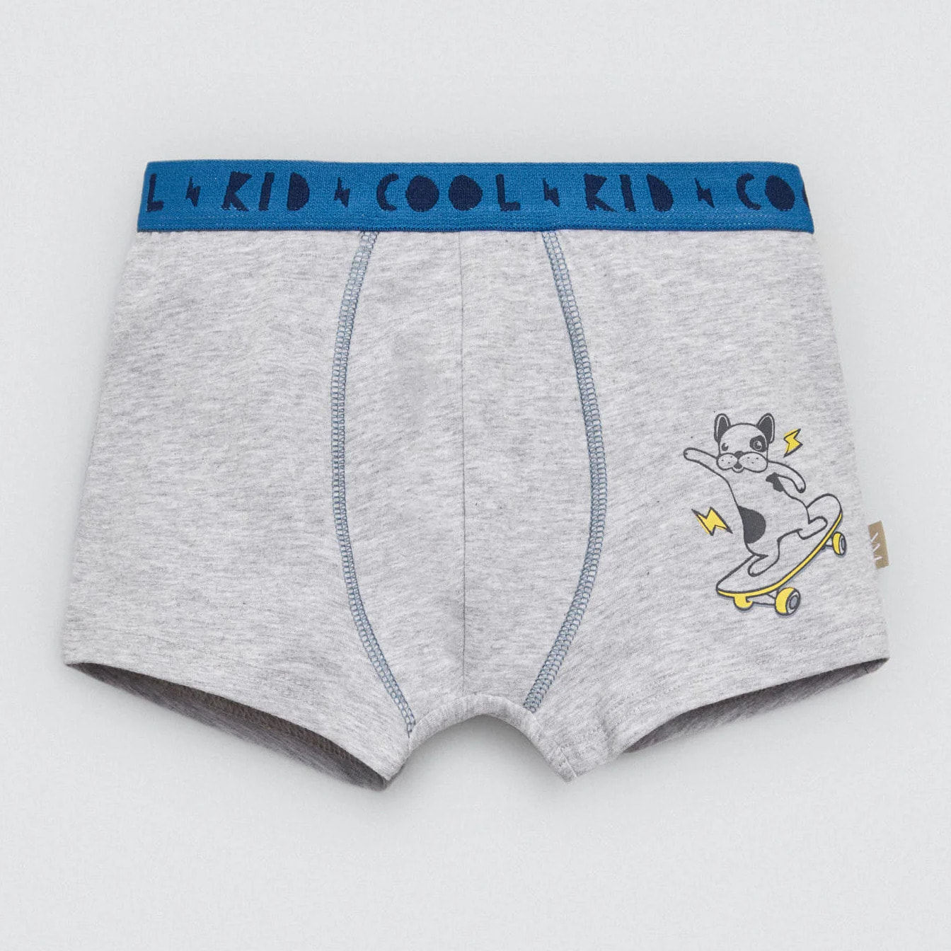 Confezione da 2 boxer in cotone per bambini con stampa di un fulmine e un cane