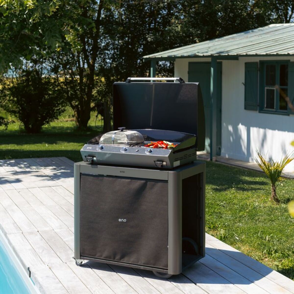 Chariot Plancha ENO Chariot ACHILLE 92 cm Gris Cargo avec Ri