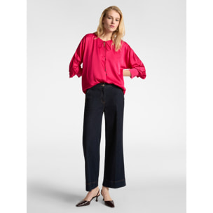 Elena Mirò - Blusa in raso di viscosa LENZING™ ECOVERO™ - Fucsia