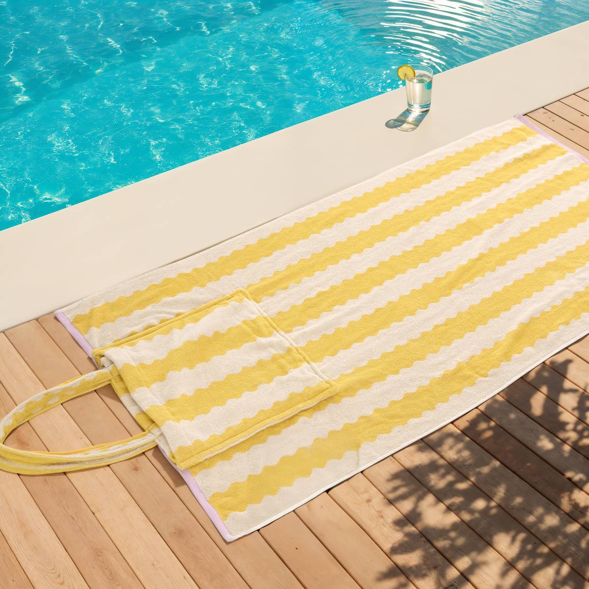 Serviette avec sac de rangement Poolside 70x150cm jaune