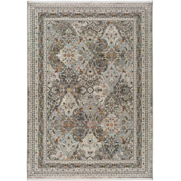 KERMAN Alfombra vintage de pelo corto gris, varias medidas disponibles.