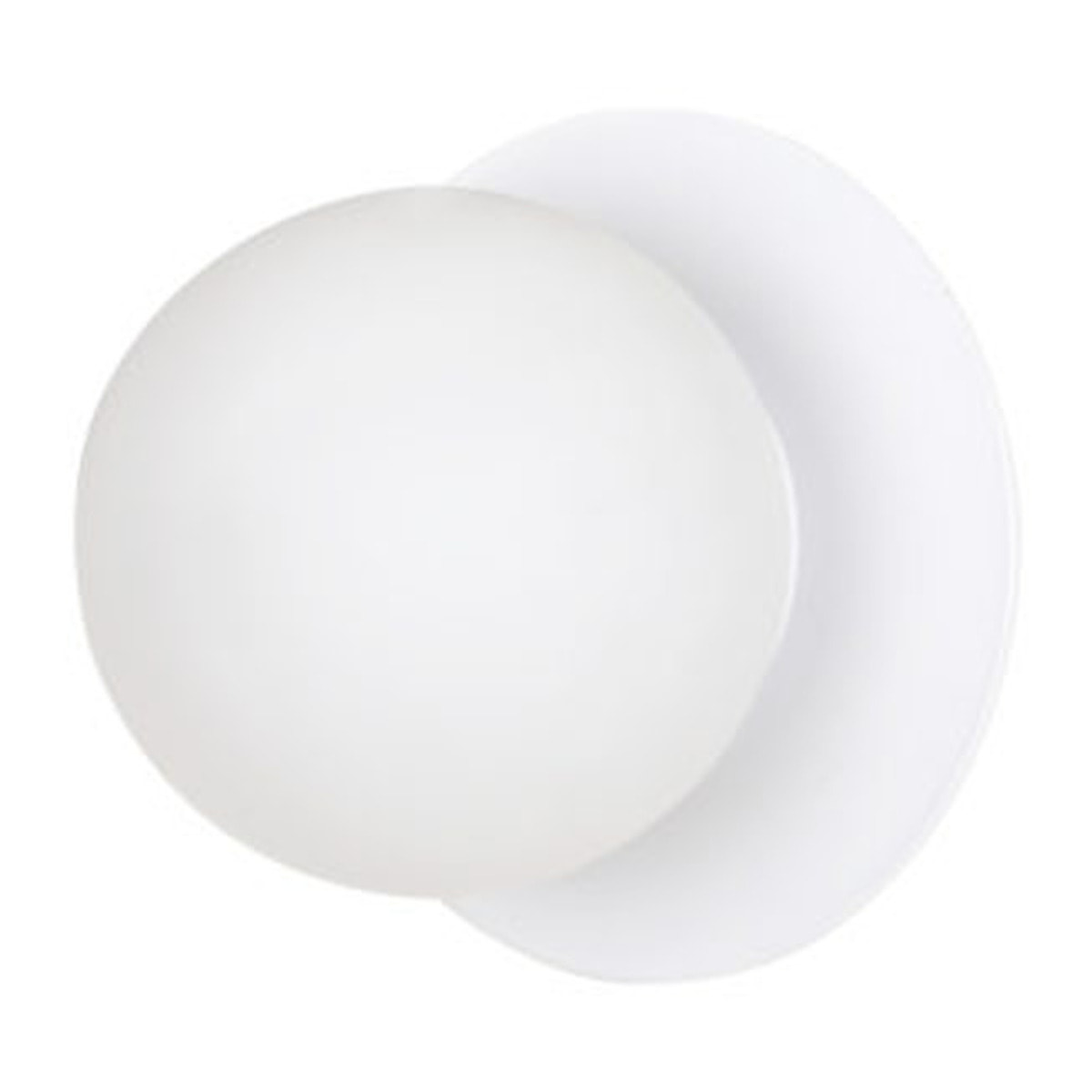Lampada da parete Minerva in acciaio e vetro bianco