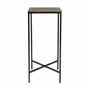 JONAS - Table d'appoint carrée aluminium doré et noir pieds métal